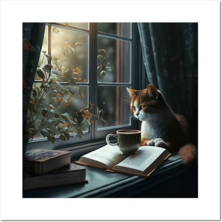 Life is better with cats, books and coffee Posters and Art